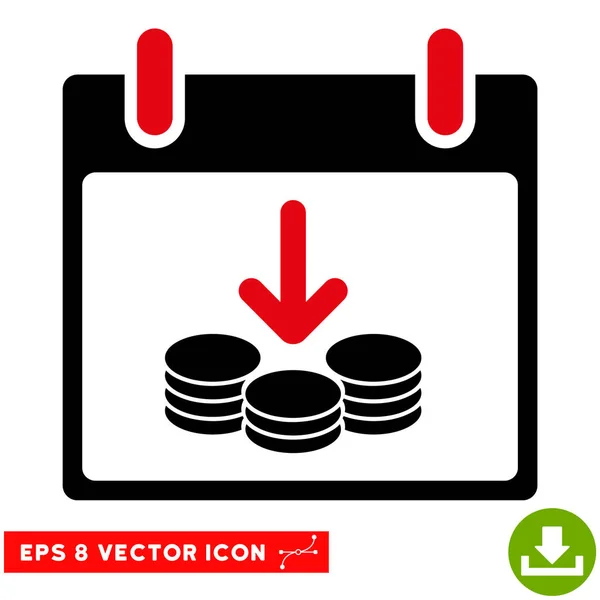 Münzen Einkommen Kalendertag Vektor eps Symbol — Stockvektor