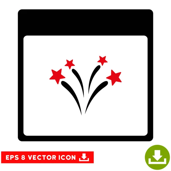 Página del calendario de fuegos artificiales Vector Eps icono — Vector de stock