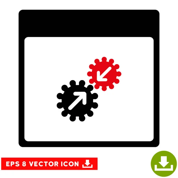 Ozubená kola integrace kalendáře stránky vektorové Eps ikona — Stockový vektor