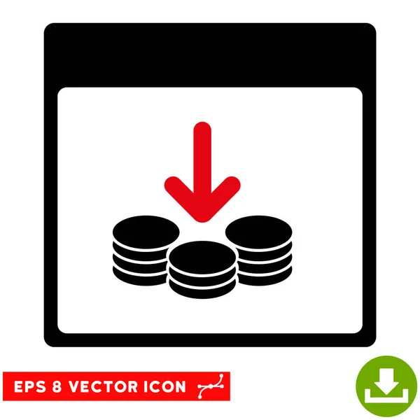 Münzen erhalten Kalenderblatt Vektor eps Symbol — Stockvektor