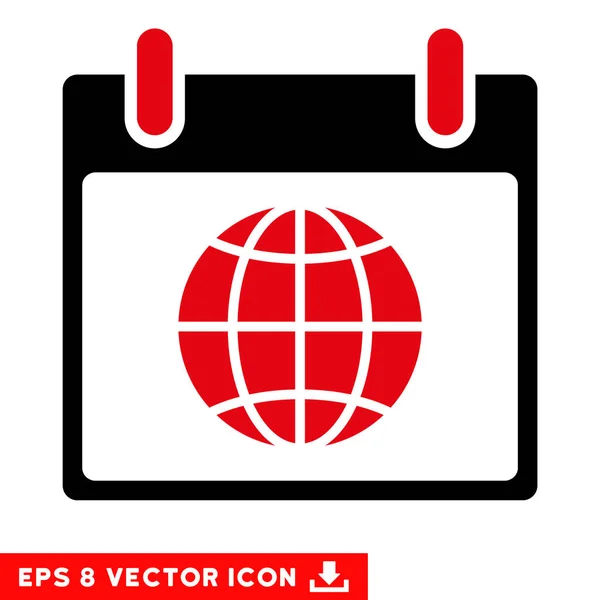 Globus Kalender Seite Vektor eps Symbol — Stockvektor