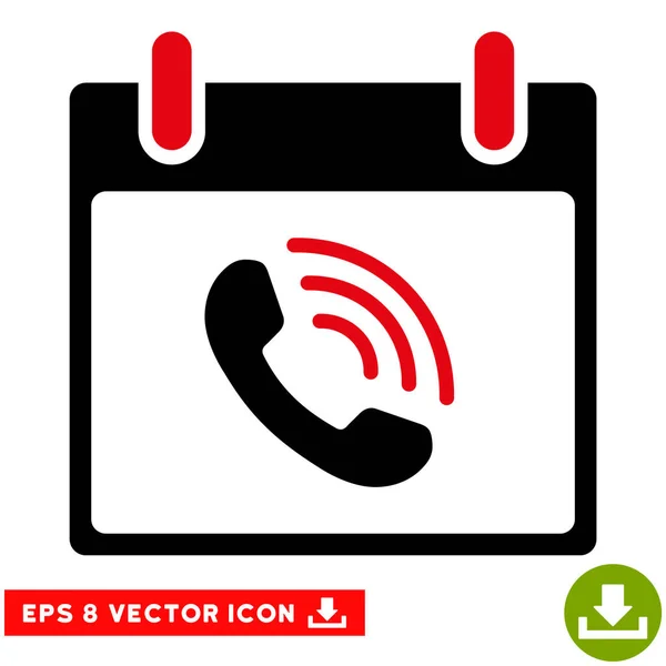 Telefone Chamada Calendário Dia Vector Eps Ícone — Vetor de Stock