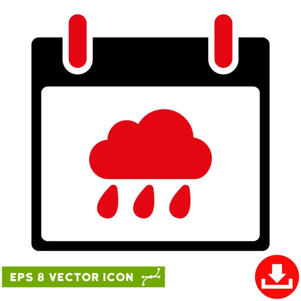 Pluie Cloud Calendrier Jour vectoriel Eps Icône — Image vectorielle