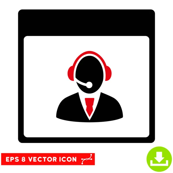 Recepção Operador Calendário Página Vector Eps Icon — Vetor de Stock
