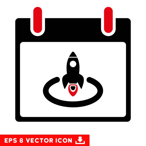Foguete Iniciar Calendário Página Vector Eps Icon — Vetor de Stock