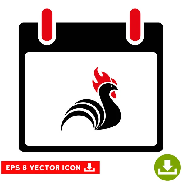 Rooster Calendar Day Vector Eps Icon — Stock Vector