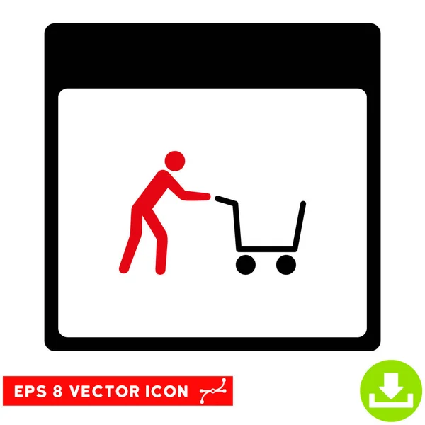Carrinho de Compras Calendar Page Vector Eps Icon — Vetor de Stock