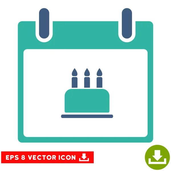 Birthday Cake Calendar Day Vector Eps Icon — Stock Vector