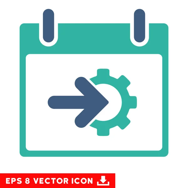 Cog Integration Calendar Day Vector Eps Icon — Stock Vector