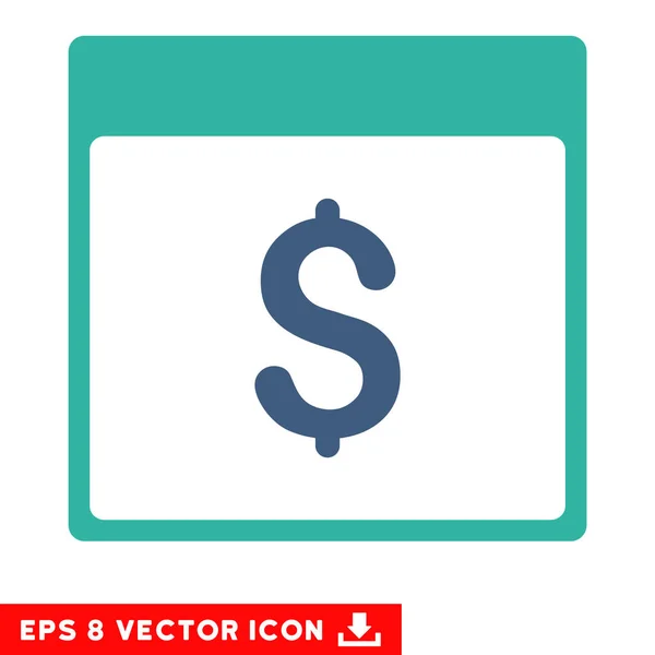 Dollar Currency Calendar Page Vector Eps Icon — Stock Vector