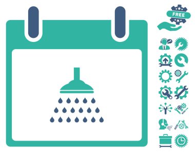 Bonus ile duş takvim gün vektör simgesi