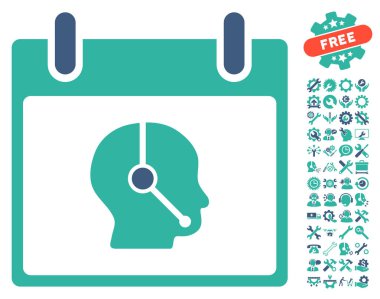 Telefonla satış operatör takvim gün vektör simge Bonus ile