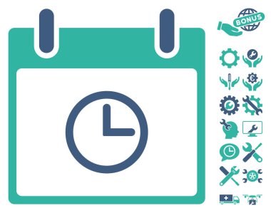 Saat takvim gün vektör simge Bonus ile