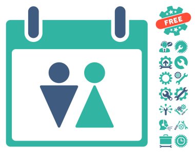 Tuvalet takvim gün vektör simgesi Bonus ile