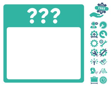 Bonus ile bilinmeyen takvim sayfası vektör simgesi