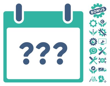 Bonus ile bilinmeyen gün takvim sayfası vektör simgesi