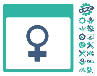 Venüs kadın sembol takvim sayfası vektör simge Bonus ile