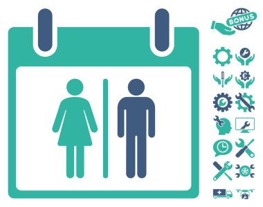 Bonus ile su dolabı takvim gün vektör simgesi