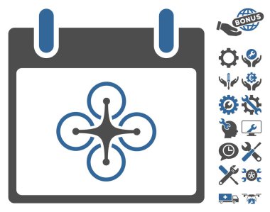 Bonus ile Airdrone takvim gün vektör simgesi