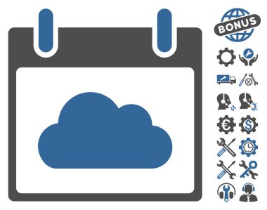 Bonus ile bulut takvim gün vektör simgesi