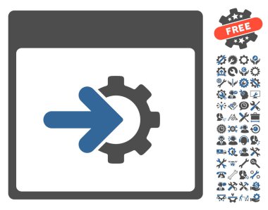 COG Tümleştirme takvim sayfası vektör simge Bonus ile