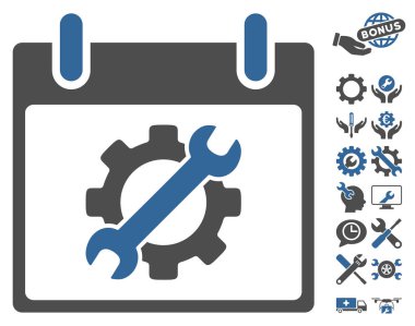Yapılandırma araçları takvim gün vektör simge Bonus ile