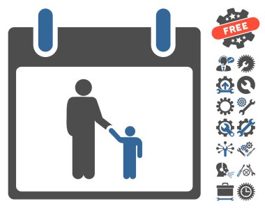 Bonus ile babası takvim günü vektör simgesi