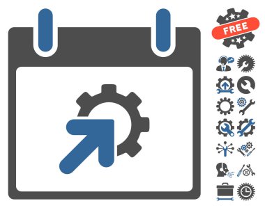 Bonus ile dişli Tümleştirme takvim gün vektör simgesi