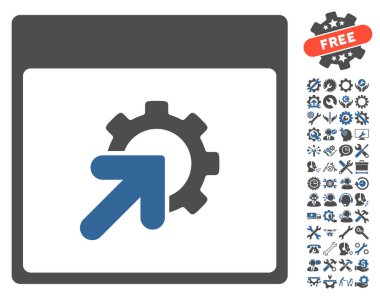 Entegrasyon takvim sayfası vektör simge Bonus ile dişli