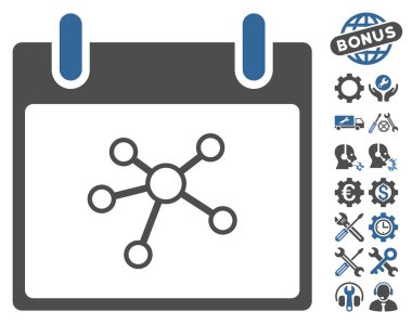 Bonus ile bağlantıları takvim gün vektör simgesi