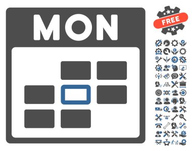 Bonus ile Pazartesi takvim kılavuz vektör simgesi