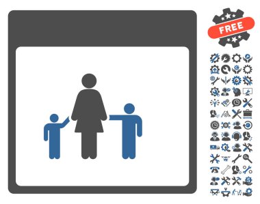 Bonus ile anne takvim sayfası vektör simgesi