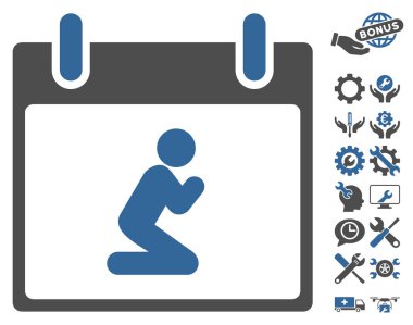 Kişi takvim gün vektör simge Bonus ile dua