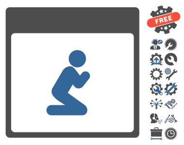 Kişi takvim sayfası vektör simge Bonus ile dua