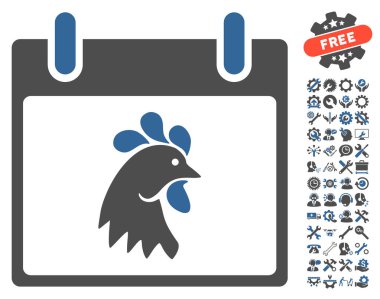 Horoz kafası Bonus ile gün vektör simge takvim