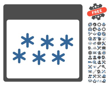 Kar taneleri ile Bonus sayfa vektör simge takvim