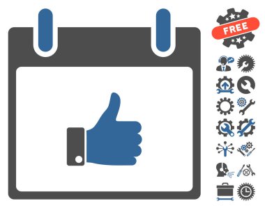 El takvim gün vektör simgesi Bonus ile yukarı başparmak