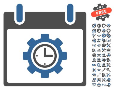 Bonus ile zaman dişli takvim gün vektör simgesi