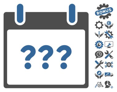 Bonus ile bilinmeyen gün takvim sayfası vektör simgesi