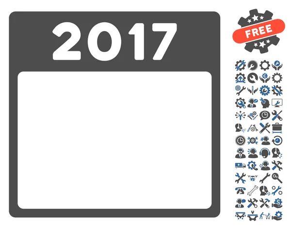 2017 ano calendário modelo vetor ícone com bônus — Vetor de Stock
