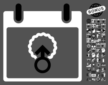 Hücre penetrasyon takvim gün düz vektör simgesi Bonus ile