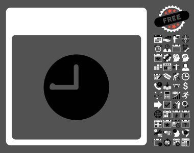 Saat takvim sayfa düz vektör simgesi Bonus ile