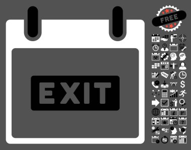 Resim yazısı takvim gün düz vektör simge Bonus ile çıkmak