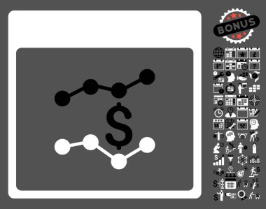 Mali çizelgeleri ile Bonus sayfa düz vektör simge takvim