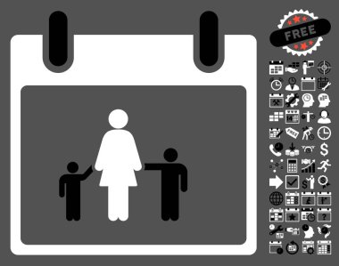 Bonus ile anne takvim günü düz vektör simgesi