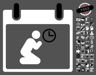 Saat takvim gün düz vektör simge Bonus ile dua