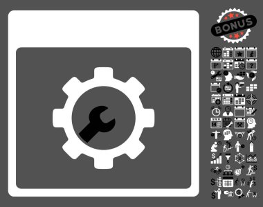 Araçlar takvim sayfa düz vektör simgesi Bonus ile kurulum