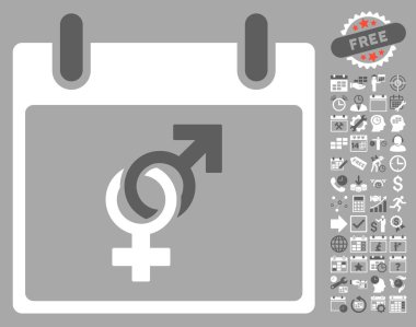 Bonus ile evlilik takvim gün düz vektör simgesi