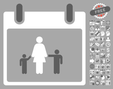 Bonus ile anne takvim günü düz vektör simgesi