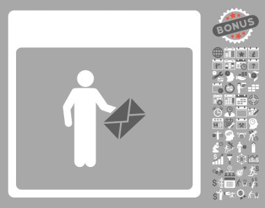 Postacı takvim sayfa düz vektör simge Bonus ile